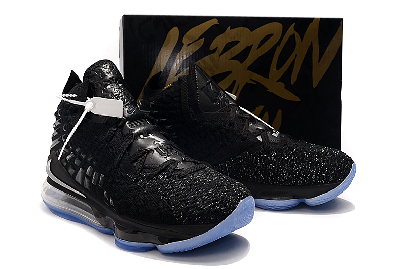 2019 Men Nike Lebron James 17 Black Gamma Blue Shoes
